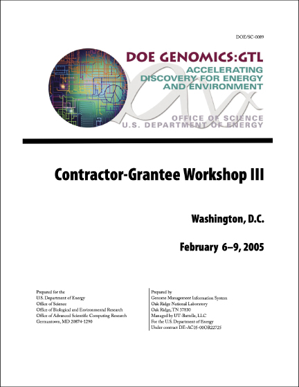 Genomics-GTL Awardee Workshop III